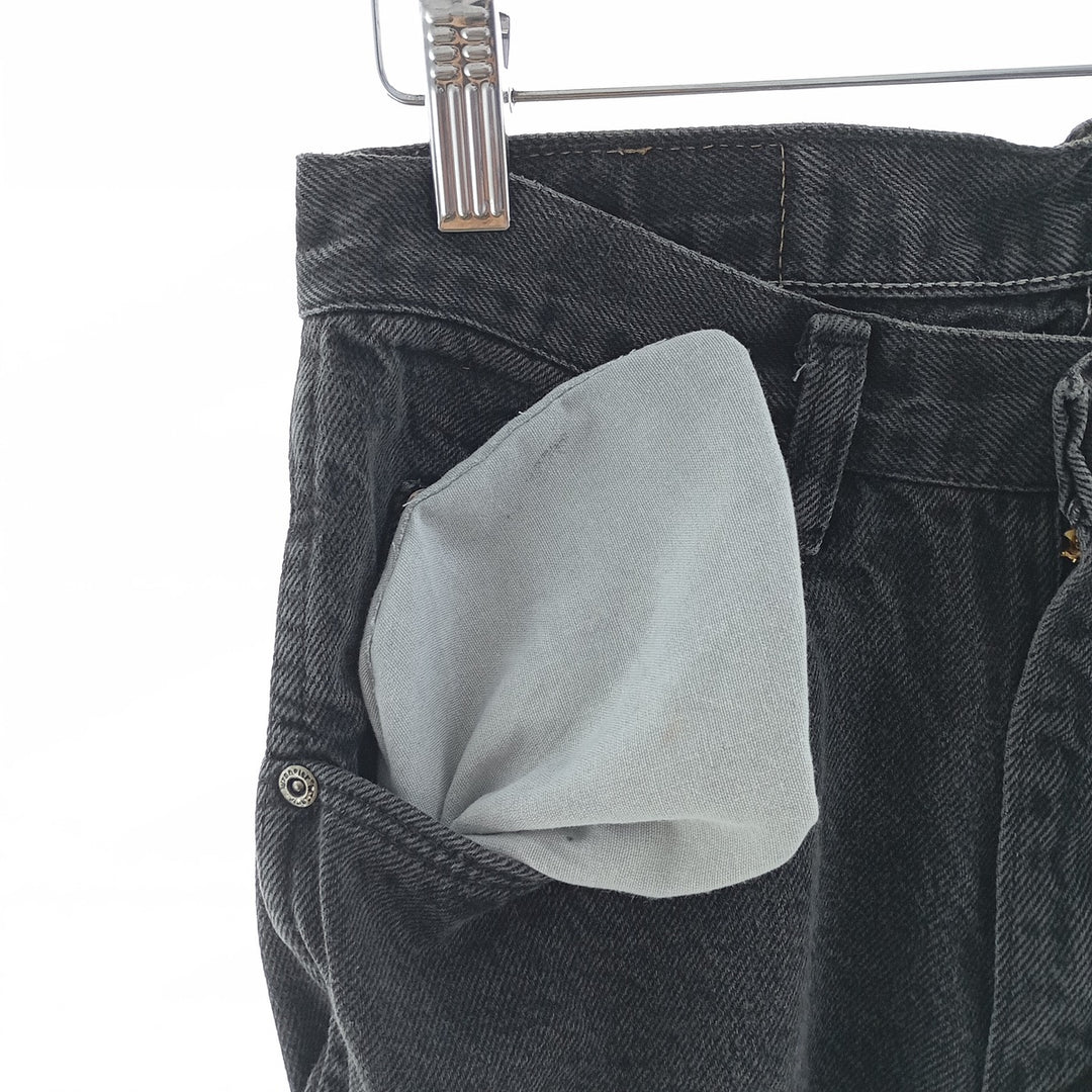 80s-90'S Wrangler Black Denim Tapered Denim Pants Made in USA Women's L (w28) Vintage cotton black type Vintage Second Hand