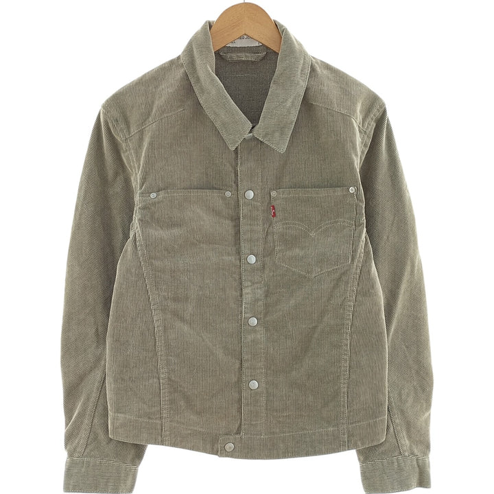 00'S Levi's ENGINEERED Euro model draped corduroy jacket, men's size S polyester beige type brown Vintage Second Hand