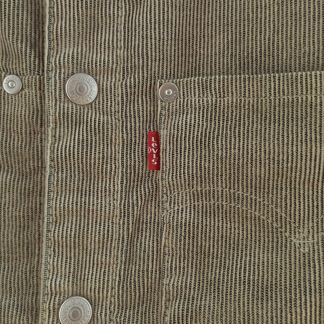 00'S Levi's ENGINEERED Euro model draped corduroy jacket, men's size S polyester beige type brown Vintage Second Hand