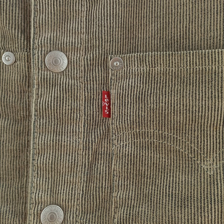 00'S Levi's ENGINEERED Euro model draped corduroy jacket, men's size S polyester beige type brown Vintage Second Hand
