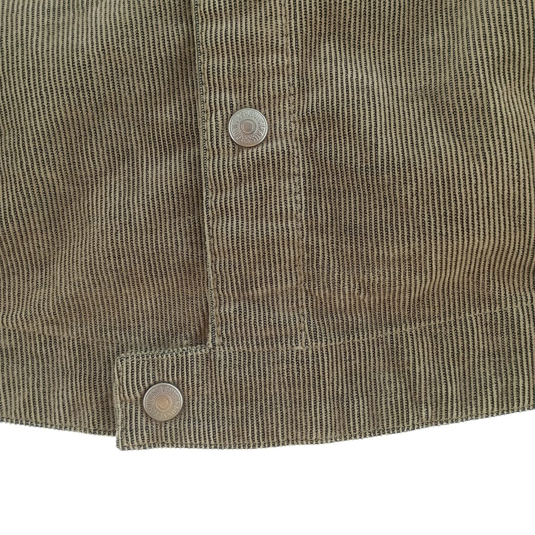 00'S Levi's ENGINEERED Euro model draped corduroy jacket, men's size S polyester beige type brown Vintage Second Hand
