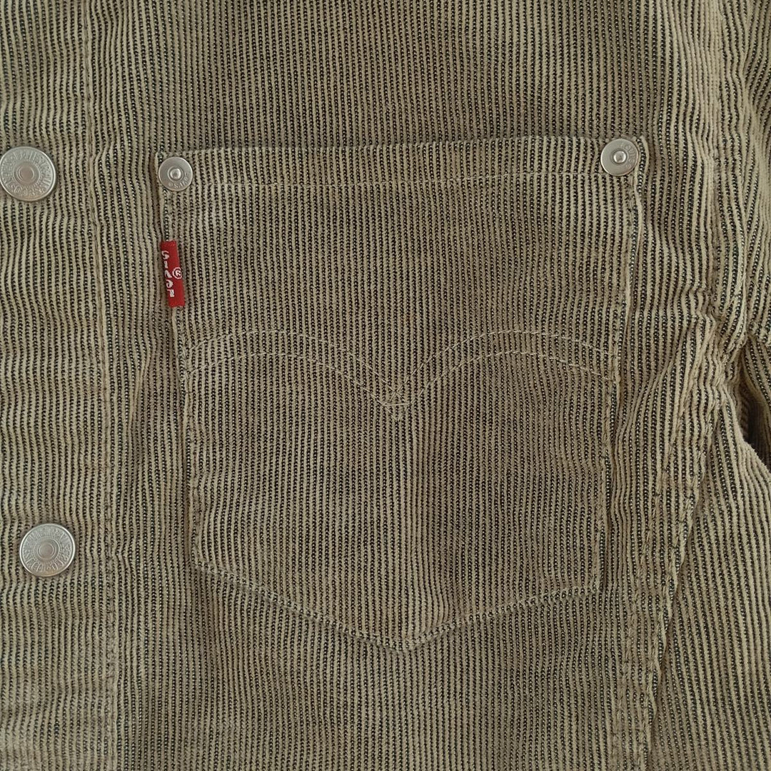00'S Levi's ENGINEERED Euro model draped corduroy jacket, men's size S polyester beige type brown Vintage Second Hand