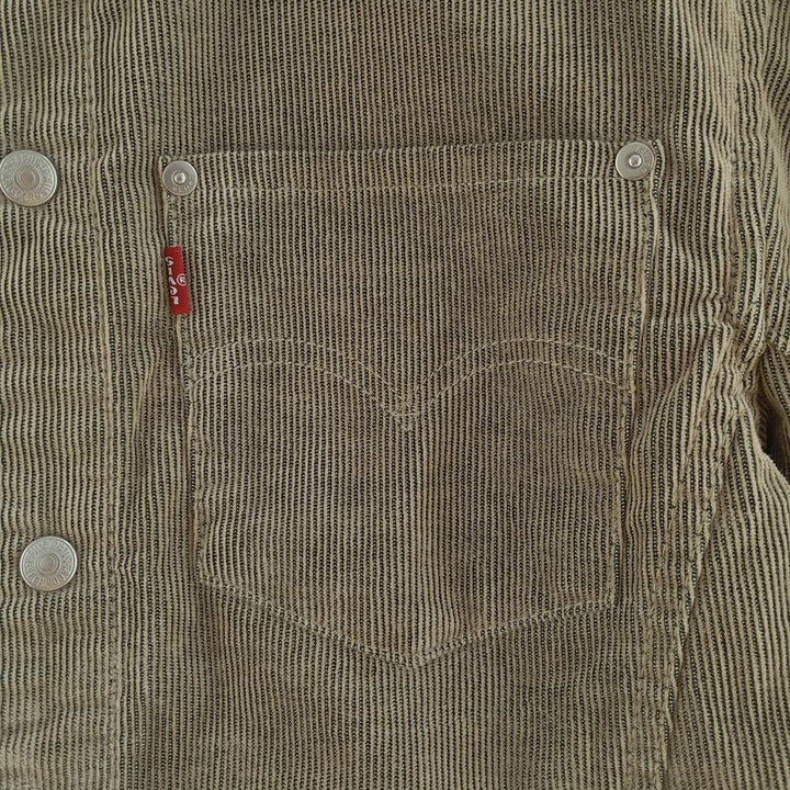 00'S Levi's ENGINEERED Euro model draped corduroy jacket, men's size S polyester beige type brown Vintage Second Hand