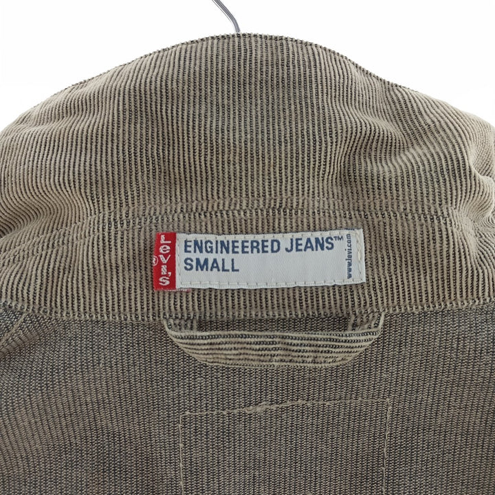 00'S Levi's ENGINEERED Euro model draped corduroy jacket, men's size S polyester beige type brown Vintage Second Hand