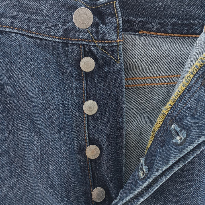 Levi's 501 straight denim pants for men, size W33 cotton blue type Vintage Second Hand