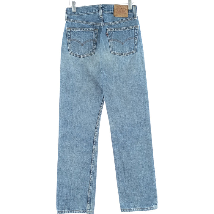 90'S Levi's 701-0193 Straight-leg Denim Pants, Made in USA, Women's Size L (W28), Button Fly, Vintage cotton blue type Vintage Second Hand