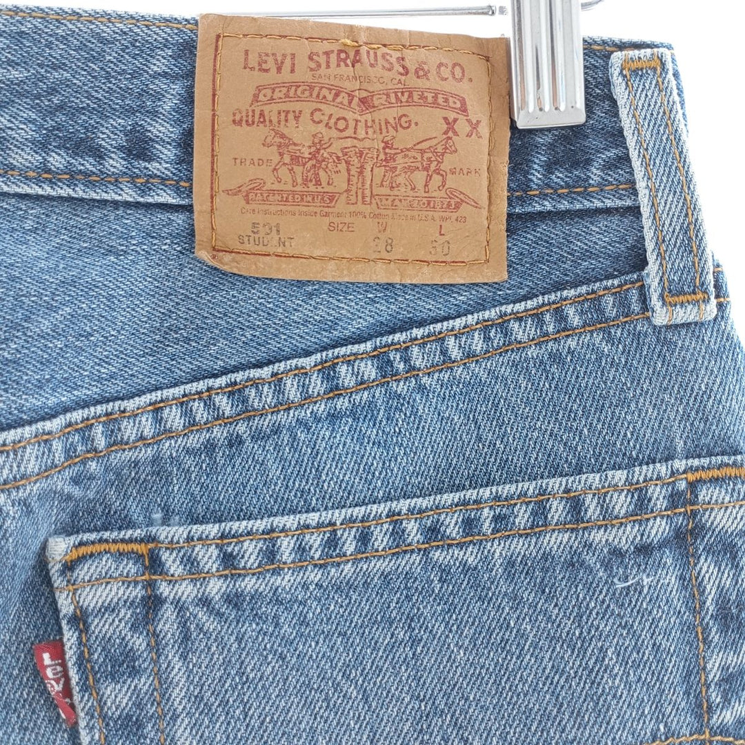90'S Levi's 701-0193 Straight-leg Denim Pants, Made in USA, Women's Size L (W28), Button Fly, Vintage cotton blue type Vintage Second Hand