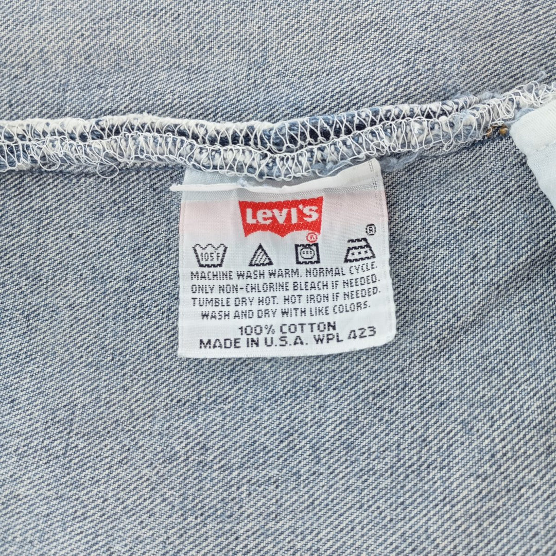 90'S Levi's 701-0193 Straight-leg Denim Pants, Made in USA, Women's Size L (W28), Button Fly, Vintage cotton blue type Vintage Second Hand