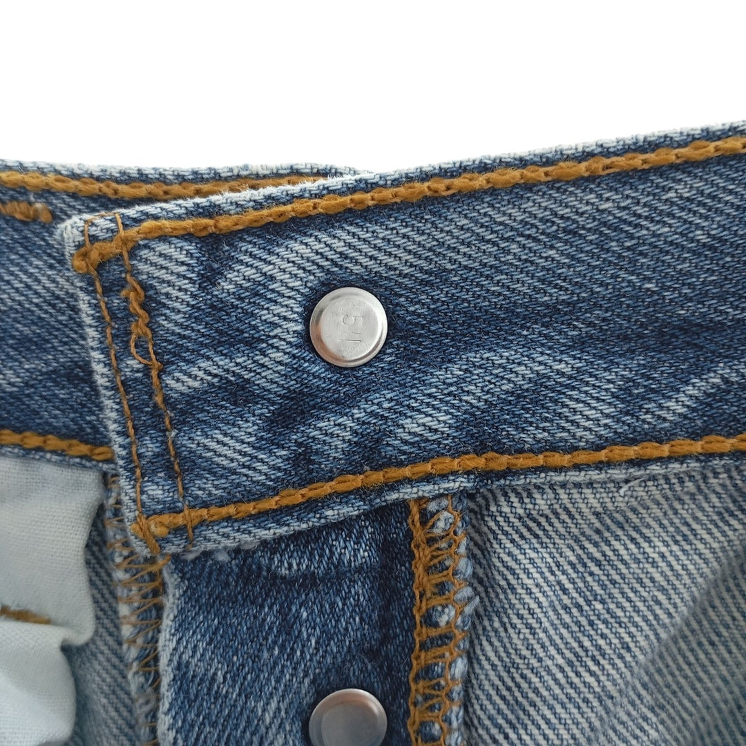 90'S Levi's 701-0193 Straight-leg Denim Pants, Made in USA, Women's Size L (W28), Button Fly, Vintage cotton blue type Vintage Second Hand