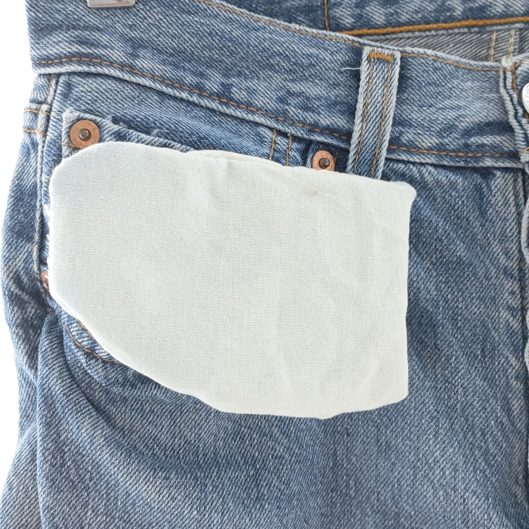 90'S Levi's 701-0193 Straight-leg Denim Pants, Made in USA, Women's Size L (W28), Button Fly, Vintage cotton blue type Vintage Second Hand