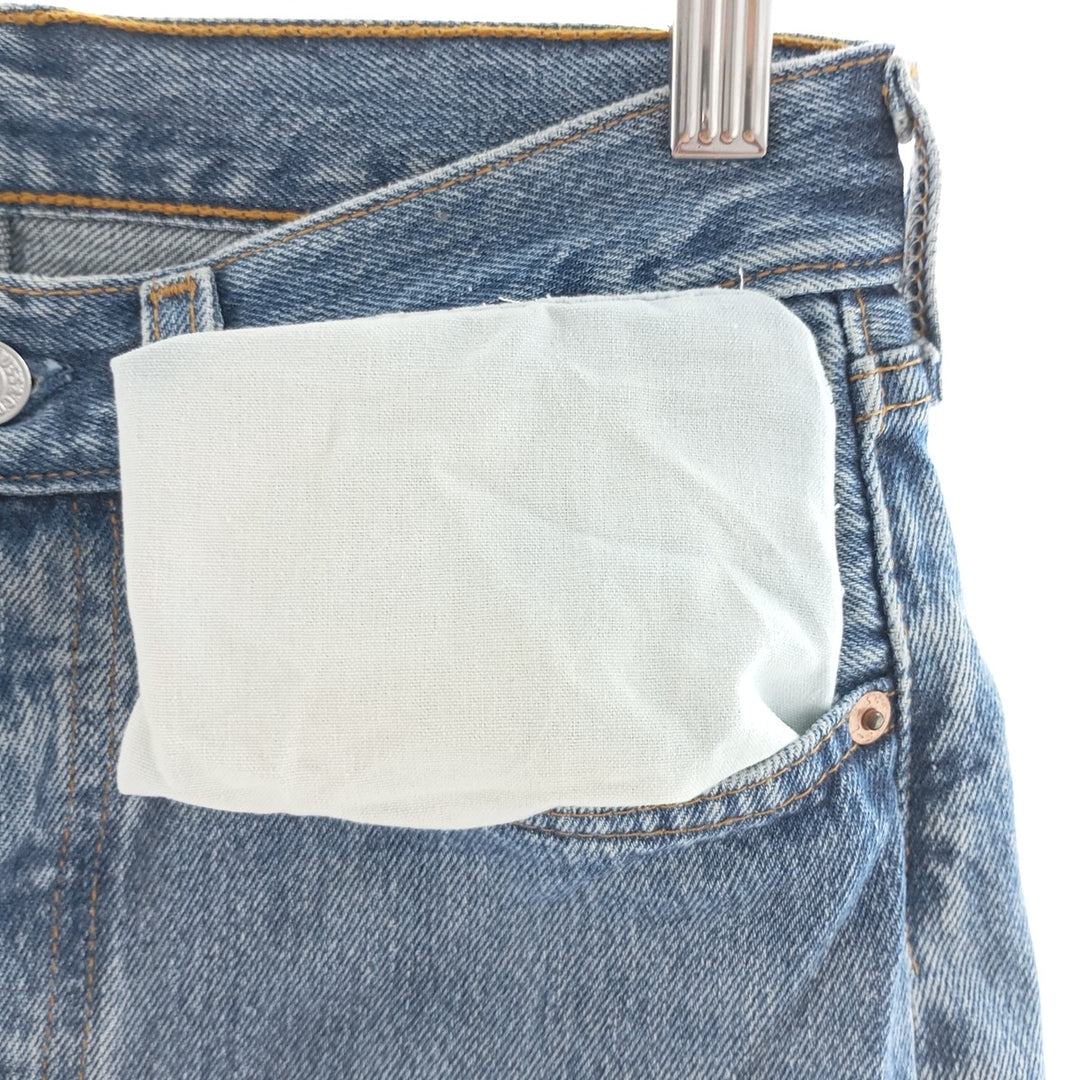 90'S Levi's 701-0193 Straight-leg Denim Pants, Made in USA, Women's Size L (W28), Button Fly, Vintage cotton blue type Vintage Second Hand