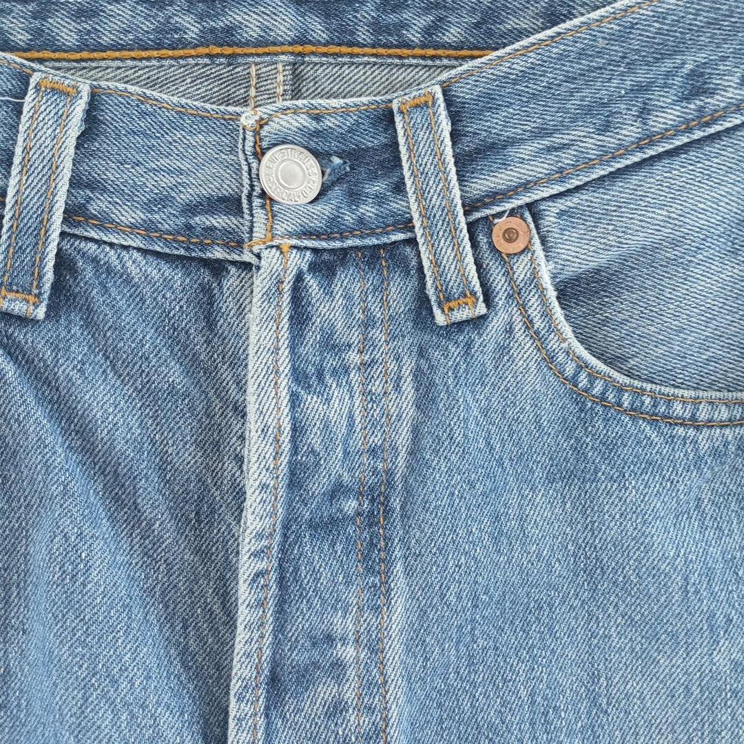 90'S Levi's 701-0193 Straight-leg Denim Pants, Made in USA, Women's Size L (W28), Button Fly, Vintage cotton blue type Vintage Second Hand