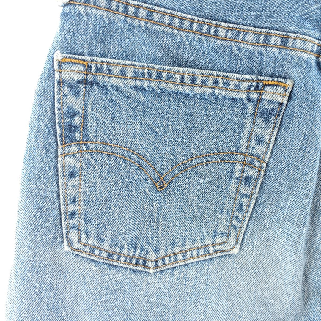 90'S Levi's 701-0193 Straight-leg Denim Pants, Made in USA, Women's Size L (W28), Button Fly, Vintage cotton blue type Vintage Second Hand