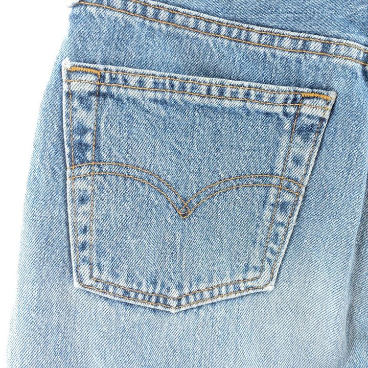 90'S Levi's 701-0193 Straight-leg Denim Pants, Made in USA, Women's Size L (W28), Button Fly, Vintage cotton blue type Vintage Second Hand