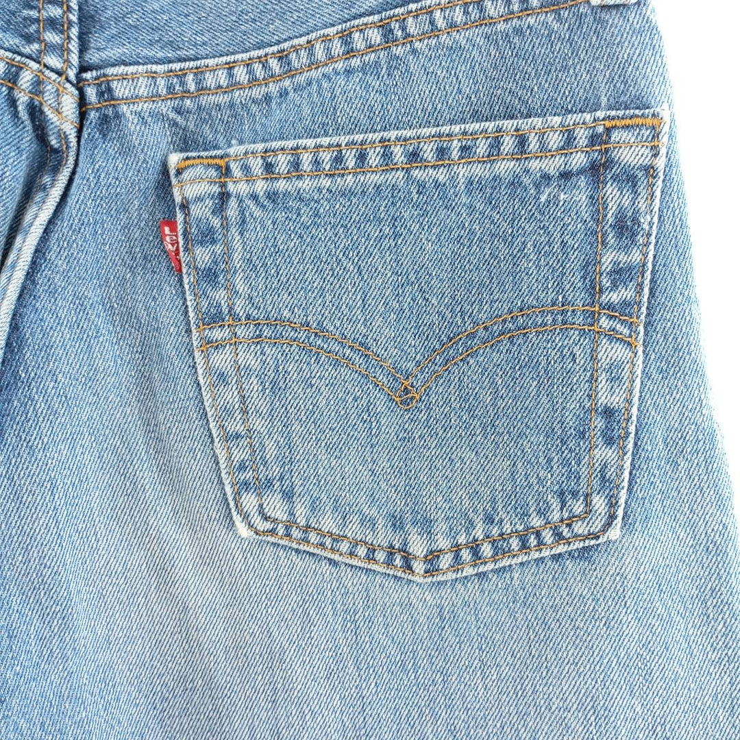 90'S Levi's 701-0193 Straight-leg Denim Pants, Made in USA, Women's Size L (W28), Button Fly, Vintage cotton blue type Vintage Second Hand