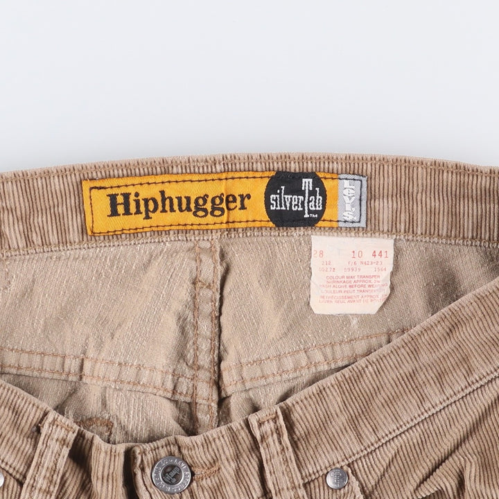 Vintage 80s-90'S Levi's Silver Tab Hiphugger Corduroy Pants, Men's, Size W31 cotton Beige type Vintage Second Hand