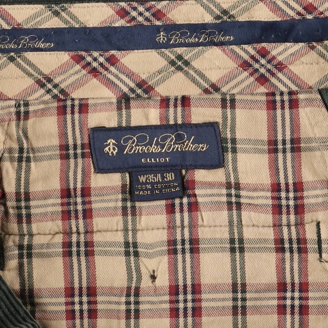 Brooks Brothers ELLIOT Wide-Ribbed Two-Pleated Corduroy Pants, Men's, Size W35 cotton Green type dark green Vintage Second Hand