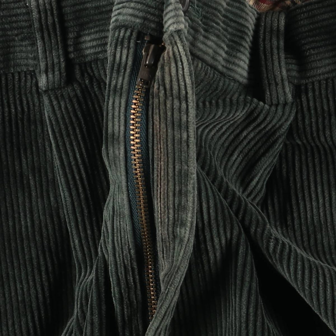 Brooks Brothers ELLIOT Wide-Ribbed Two-Pleated Corduroy Pants, Men's, Size W35 cotton Green type dark green Vintage Second Hand