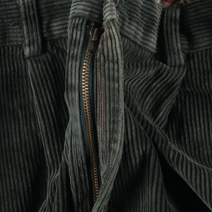 Brooks Brothers ELLIOT Wide-Ribbed Two-Pleated Corduroy Pants, Men's, Size W35 cotton Green type dark green Vintage Second Hand