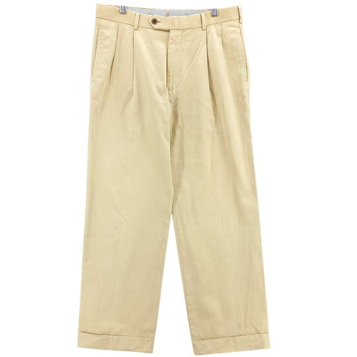 Brooks Brothers 1818 Two-Pleated Chino Pants, Men's, Size W33 cotton Beige type Vintage Second Hand