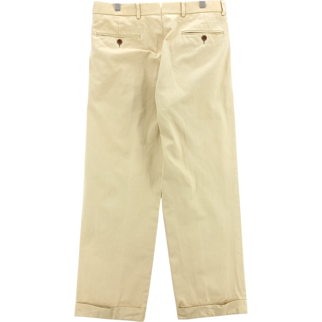 Brooks Brothers 1818 Two-Pleated Chino Pants, Men's, Size W33 cotton Beige type Vintage Second Hand