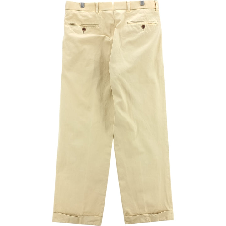 Brooks Brothers 1818 Two-Pleated Chino Pants, Men's, Size W33 cotton Beige type Vintage Second Hand