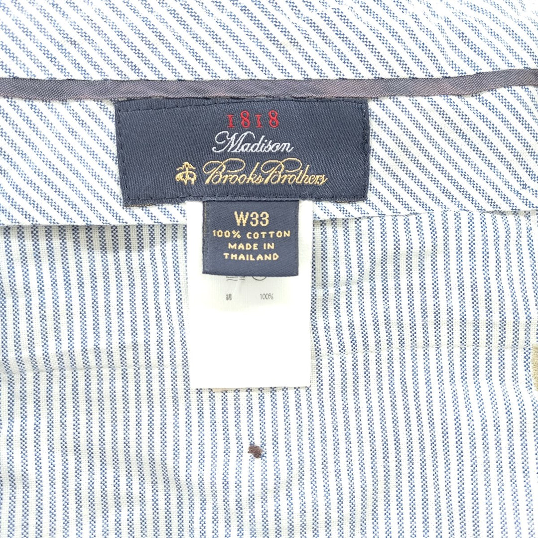 Brooks Brothers 1818 Two-Pleated Chino Pants, Men's, Size W33 cotton Beige type Vintage Second Hand