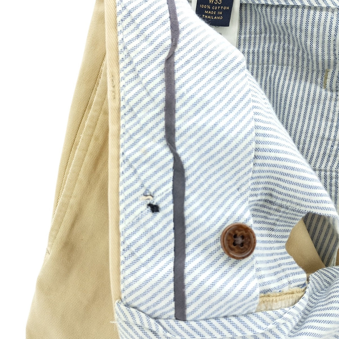 Brooks Brothers 1818 Two-Pleated Chino Pants, Men's, Size W33 cotton Beige type Vintage Second Hand