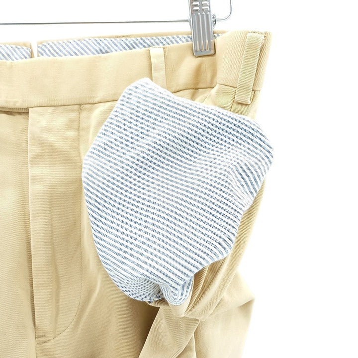 Brooks Brothers 1818 Two-Pleated Chino Pants, Men's, Size W33 cotton Beige type Vintage Second Hand