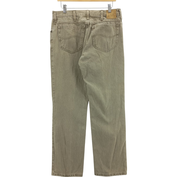 Lee Men's Straight Denim Pants (Size W33) cotton beige type brown Vintage Second Hand