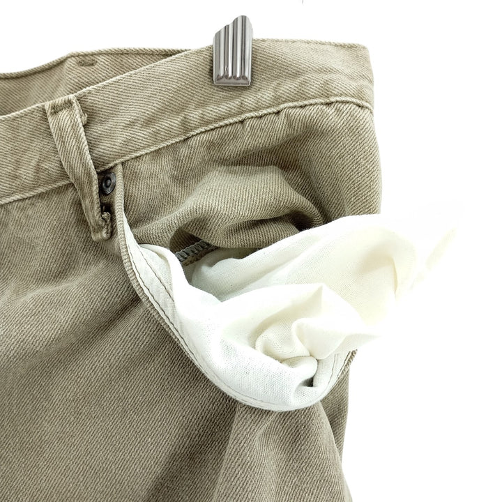 Lee Men's Straight Denim Pants (Size W33) cotton beige type brown Vintage Second Hand