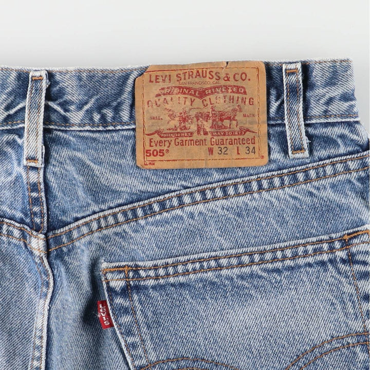 00'S Levi's 505 REGULAR FIT STRAIGHT LEG tapered denim pants for men, W30 equivalent cotton blue type Vintage Second Hand