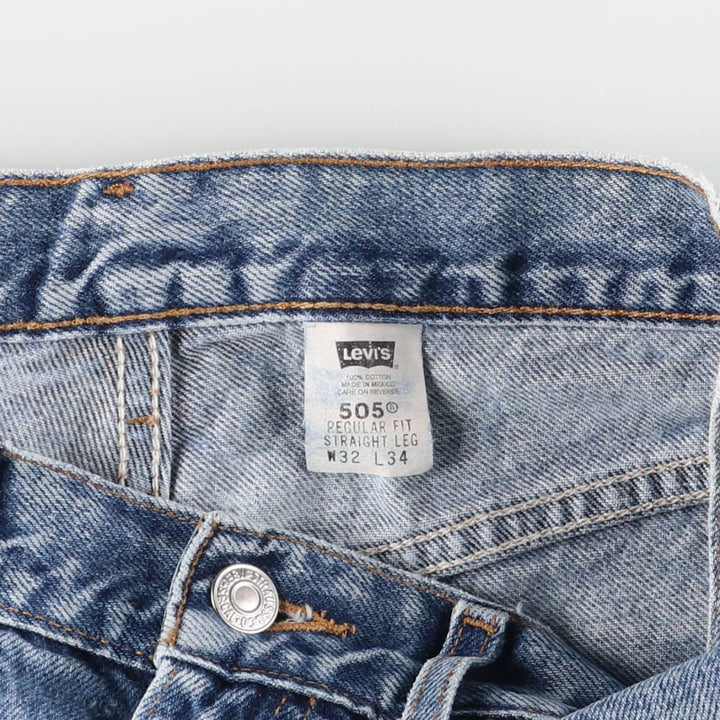 00'S Levi's 505 REGULAR FIT STRAIGHT LEG tapered denim pants for men, W30 equivalent cotton blue type Vintage Second Hand