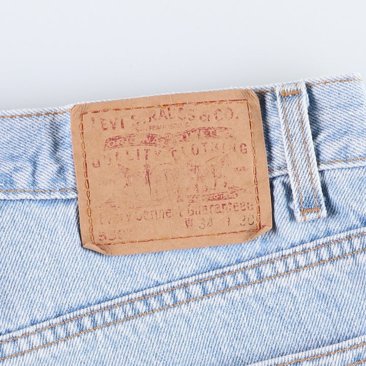 00'S Levi's 550 Relaxed Fit Black Denim Tapered Denim Pants Men's W34 cotton Blue type light blue Vintage Second Hand