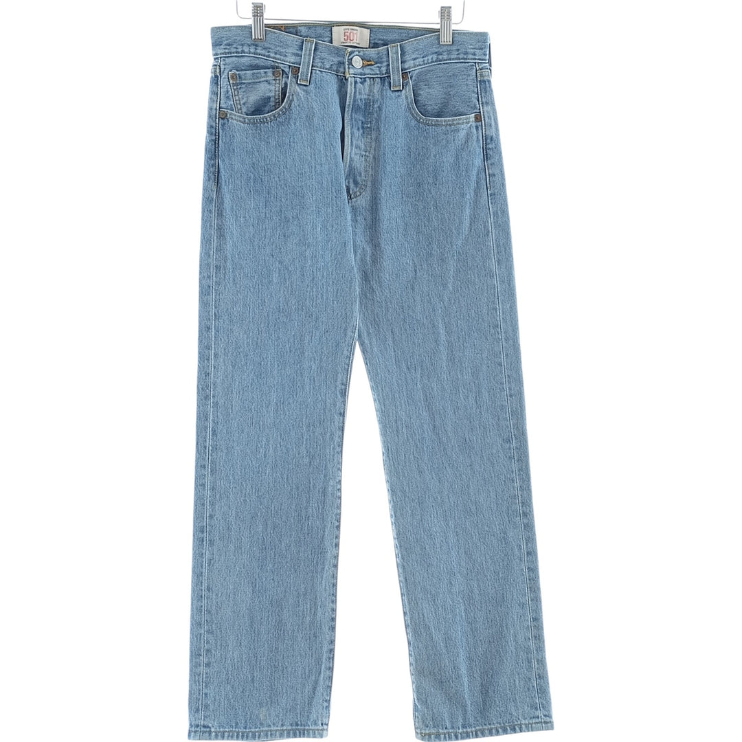2000'S Levi's 501 Straight Leg Button-Fly Denim Pants, Men's, Size W30 cotton Blue type light blue Vintage Second Hand