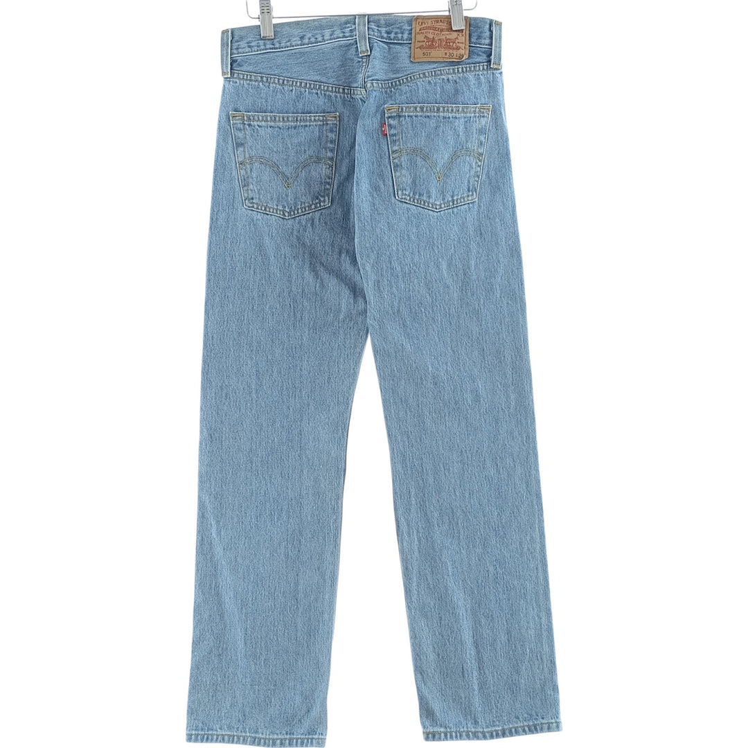 2000'S Levi's 501 Straight Leg Button-Fly Denim Pants, Men's, Size W30 cotton Blue type light blue Vintage Second Hand