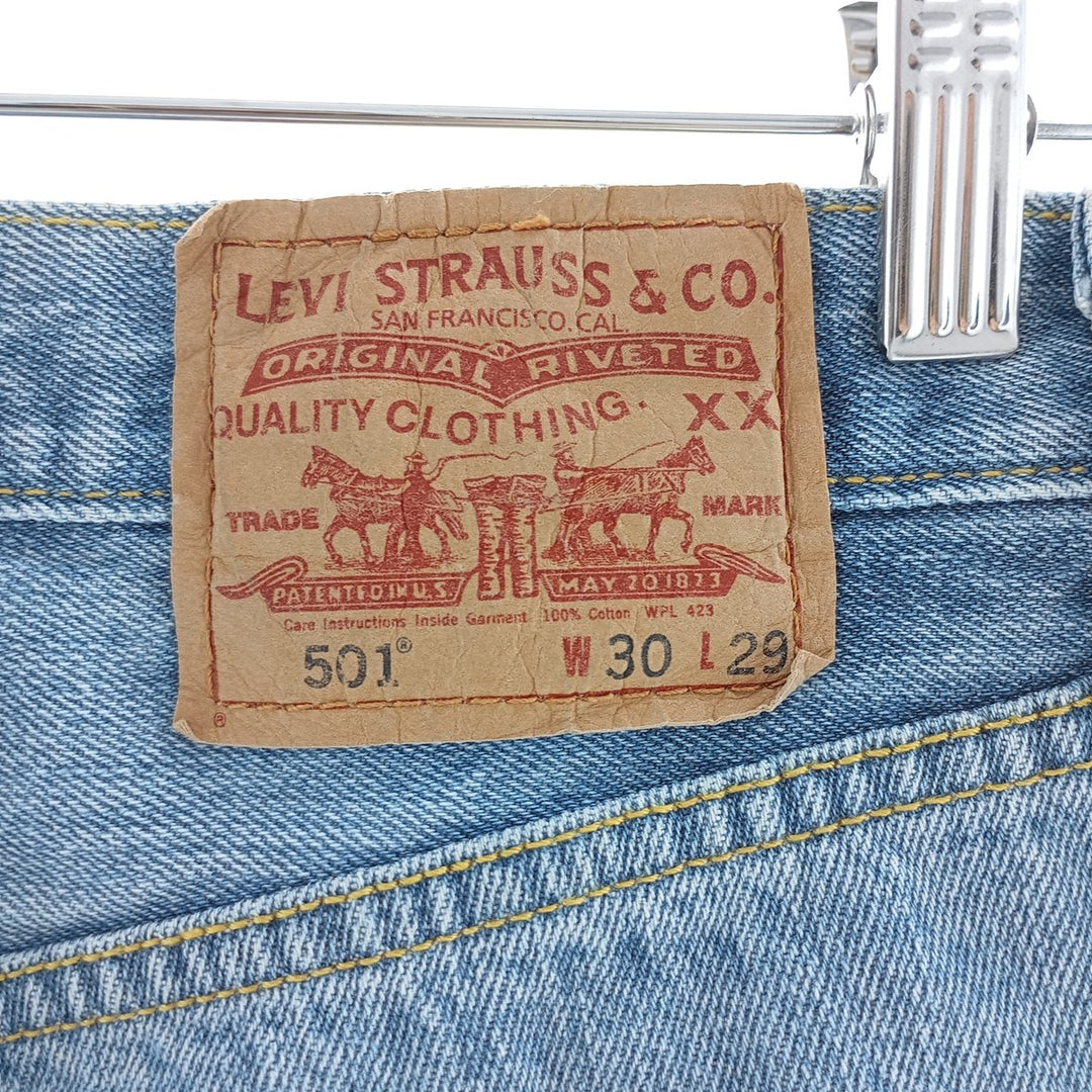 2000'S Levi's 501 Straight Leg Button-Fly Denim Pants, Men's, Size W30 cotton Blue type light blue Vintage Second Hand