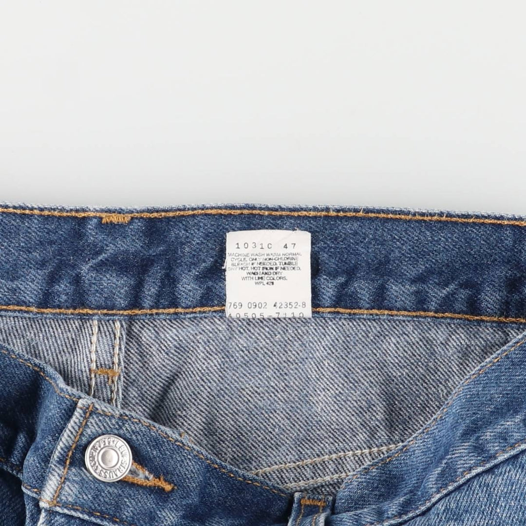 00'S Levi's 505 REGULAR FIT STRAIGHT LEG tapered denim pants for men, size w33 cotton blue type Vintage Second Hand