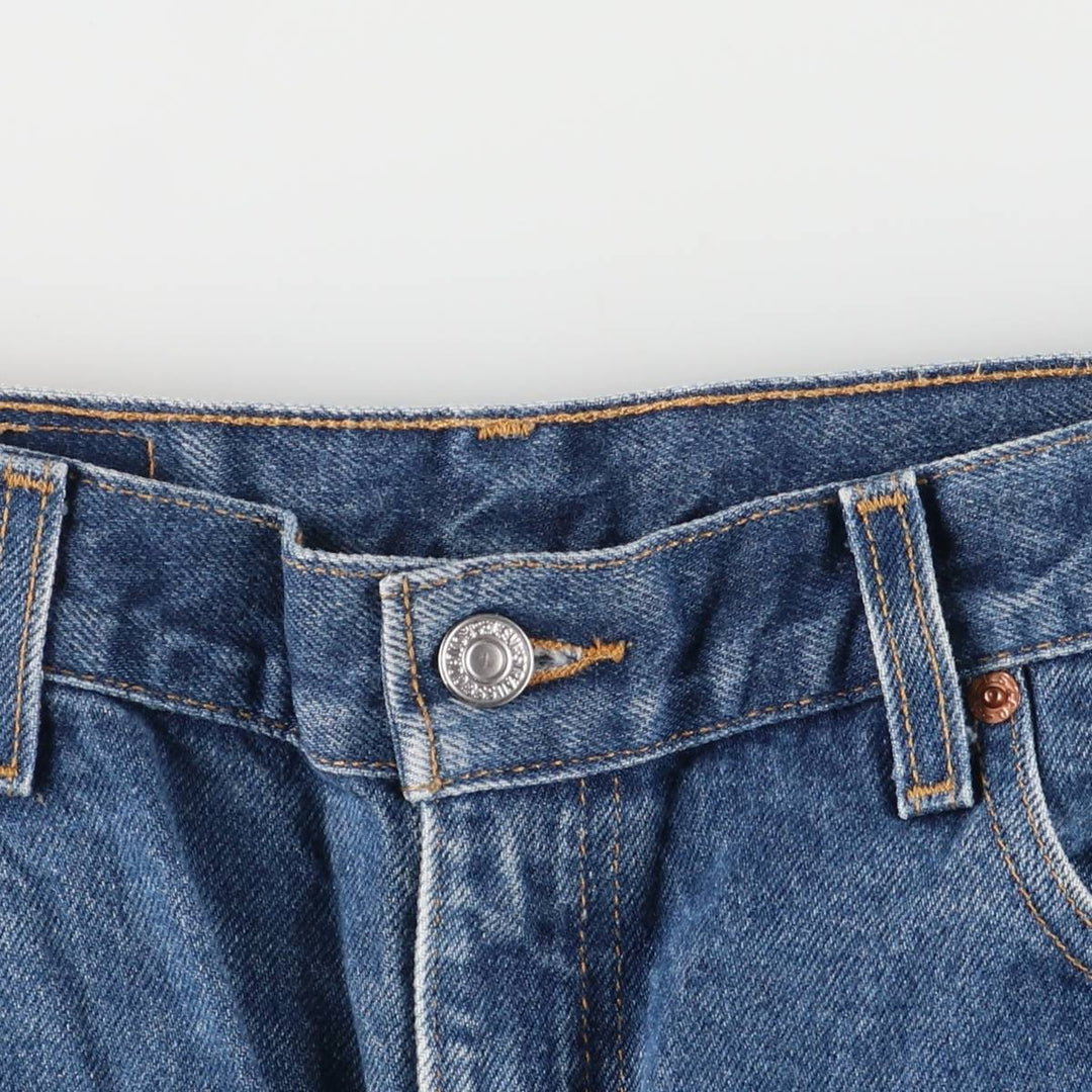 00'S Levi's 505 REGULAR FIT STRAIGHT LEG tapered denim pants for men, size w33 cotton blue type Vintage Second Hand