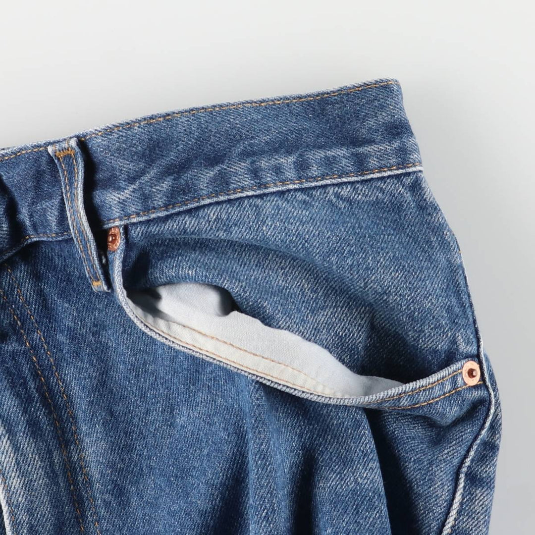 00'S Levi's 505 REGULAR FIT STRAIGHT LEG tapered denim pants for men, size w33 cotton blue type Vintage Second Hand