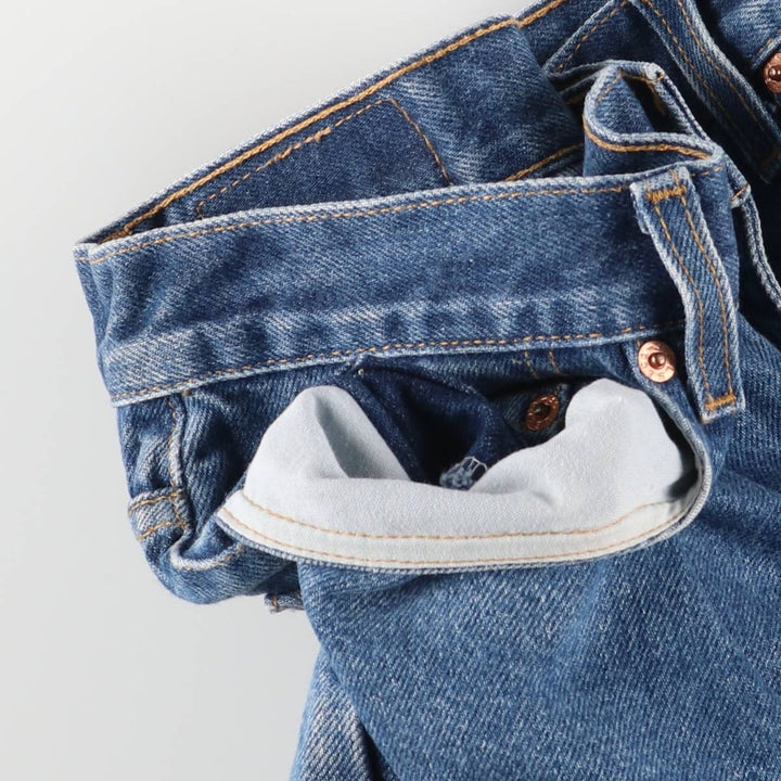 00'S Levi's 505 REGULAR FIT STRAIGHT LEG tapered denim pants for men, size w33 cotton blue type Vintage Second Hand