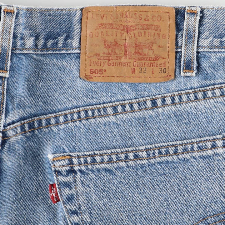 00'S Levi's 505 REGULAR FIT STRAIGHT LEG tapered denim pants for men, size w32 cotton blue type Vintage Second Hand