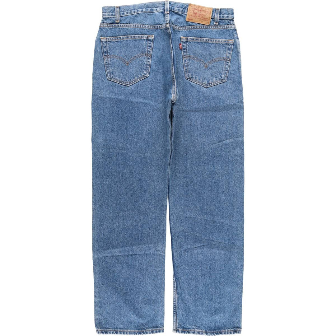 00'S Levi's 505 REGULAR FIT STRAIGHT LEG tapered denim pants for men, size w34 cotton blue type Vintage Second Hand