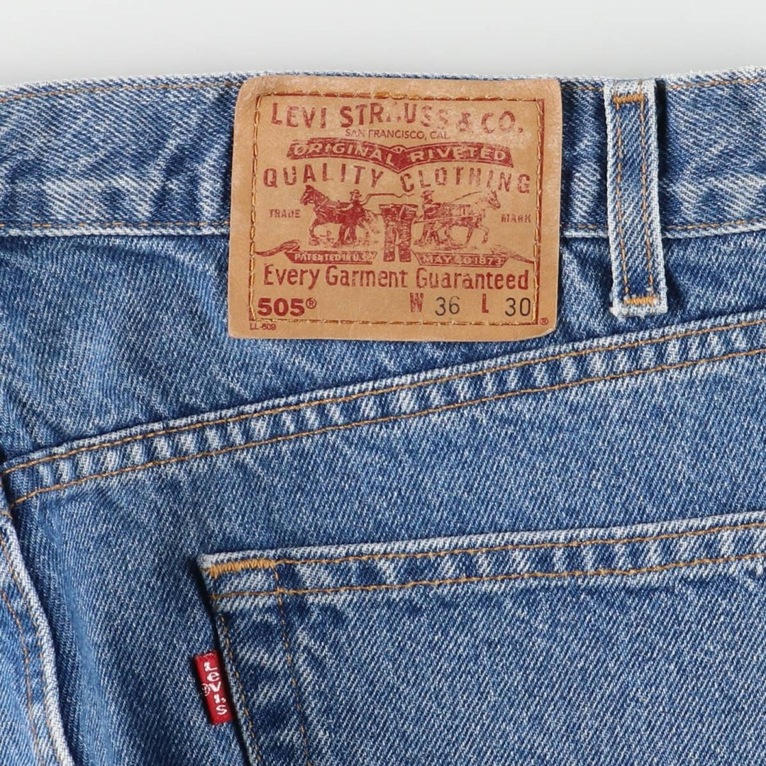 00'S Levi's 505 REGULAR FIT STRAIGHT LEG tapered denim pants for men, size w34 cotton blue type Vintage Second Hand