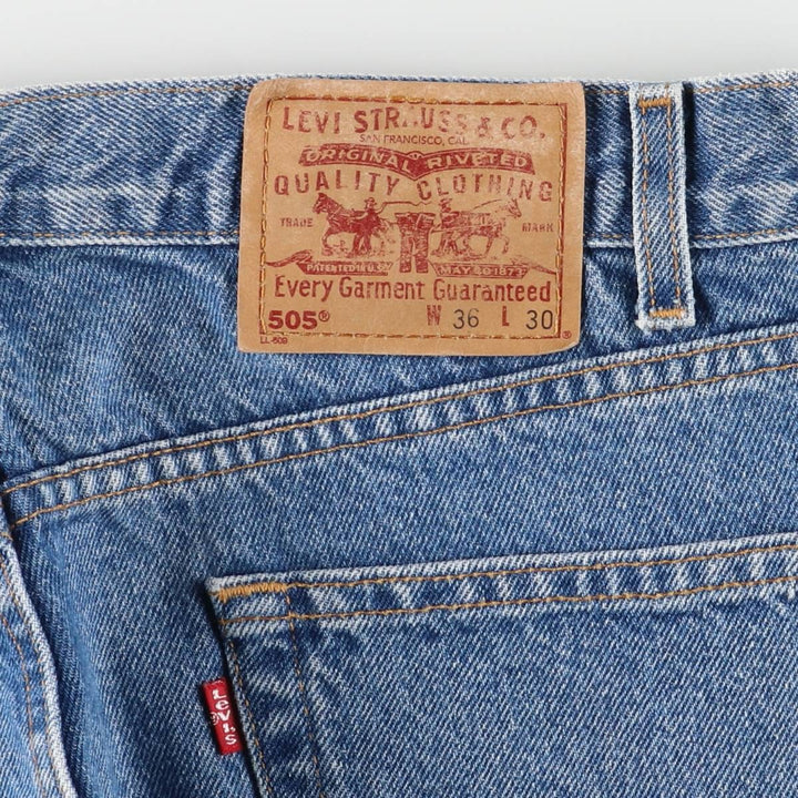 00'S Levi's 505 REGULAR FIT STRAIGHT LEG tapered denim pants for men, size w34 cotton blue type Vintage Second Hand