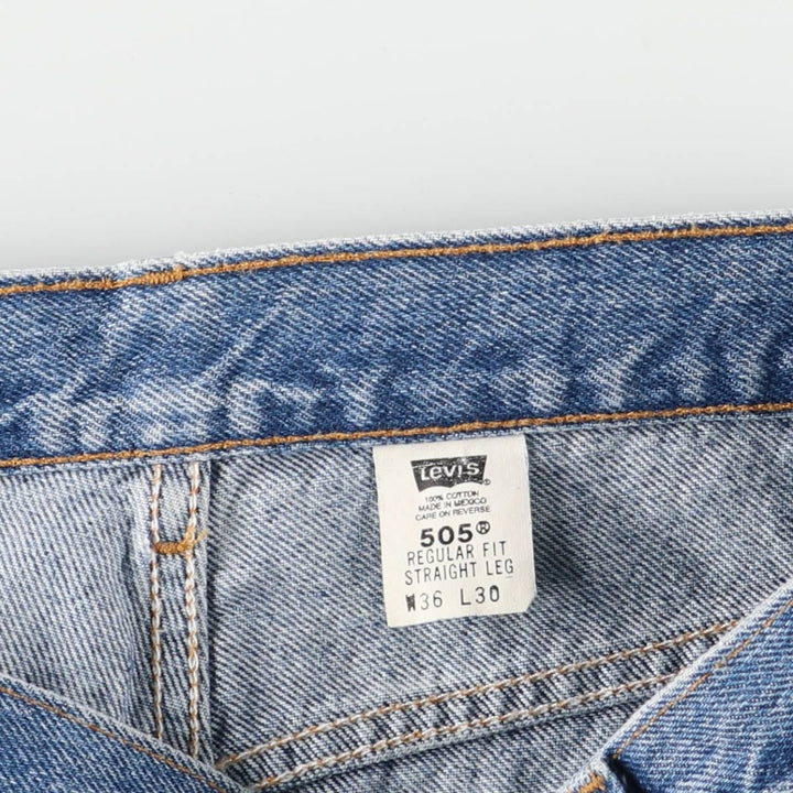 00'S Levi's 505 REGULAR FIT STRAIGHT LEG tapered denim pants for men, size w34 cotton blue type Vintage Second Hand