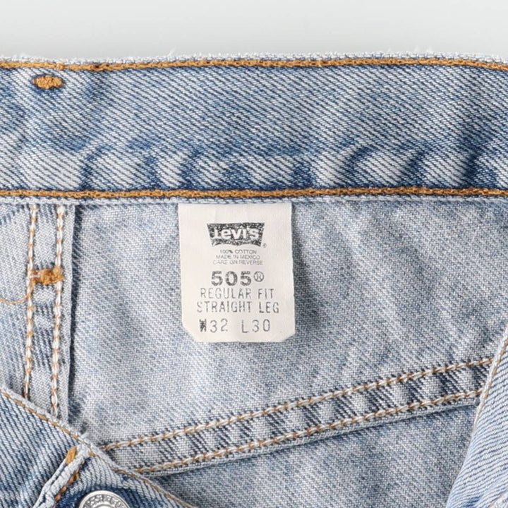 00'S Levi's 505 REGULAR FIT STRAIGHT LEG tapered denim pants for men, size w31 cotton blue type Vintage Second Hand