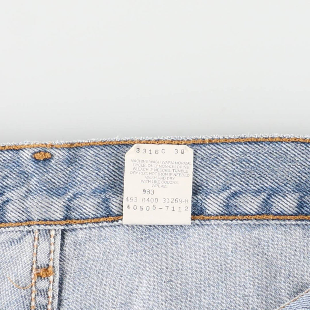 00'S Levi's 505 REGULAR FIT STRAIGHT LEG tapered denim pants for men, size w31 cotton blue type Vintage Second Hand