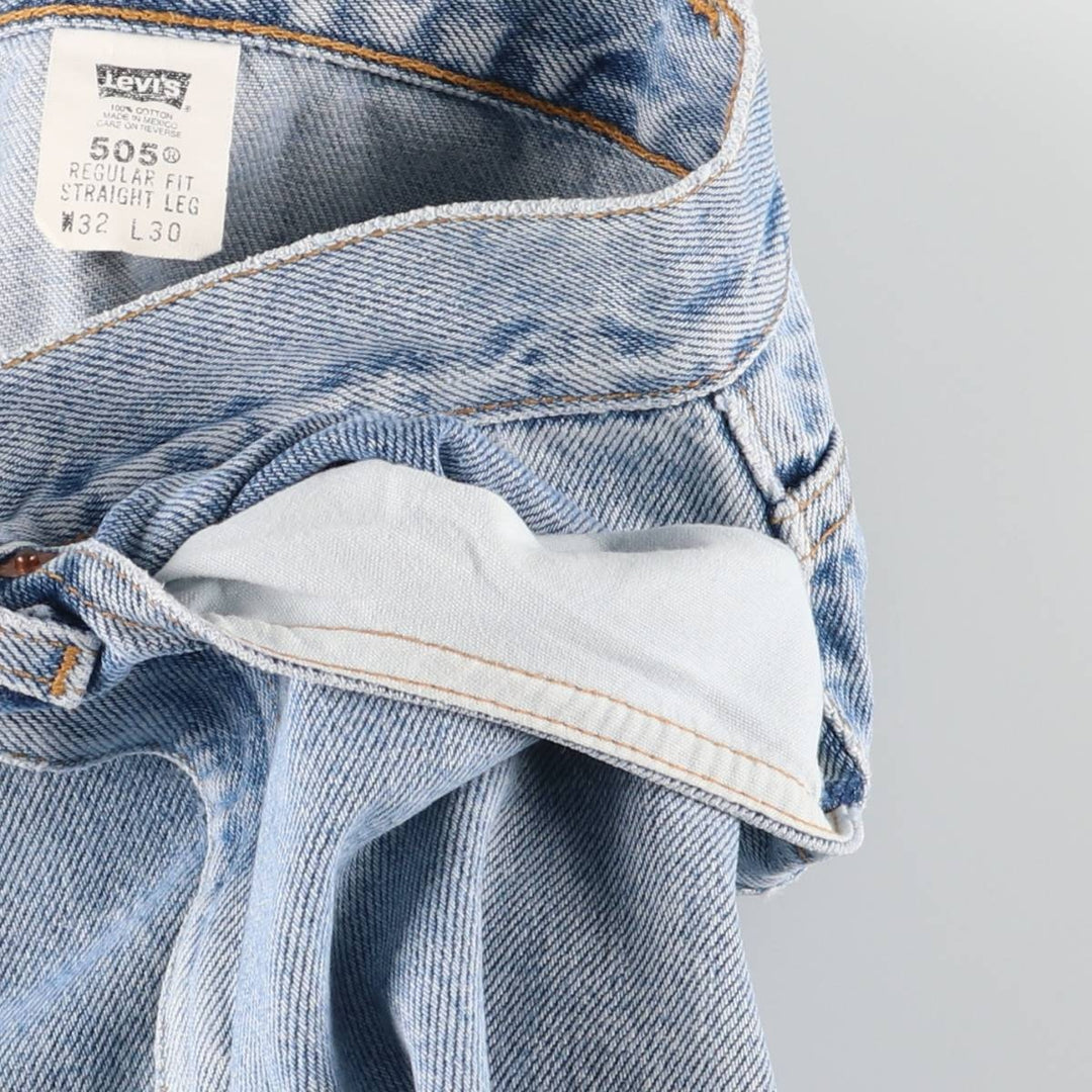 00'S Levi's 505 REGULAR FIT STRAIGHT LEG tapered denim pants for men, size w31 cotton blue type Vintage Second Hand