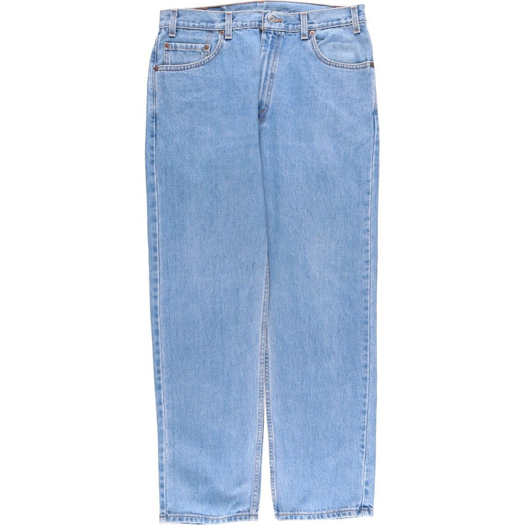 00'S Levi's 505 REGULAR FIT STRAIGHT LEG tapered denim pants made in USA, men's size w34 cotton blue type Vintage Second Hand